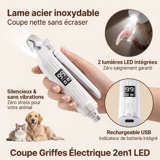 Lumière LED coupe griffes éclaire griffe chat repère zone saignement