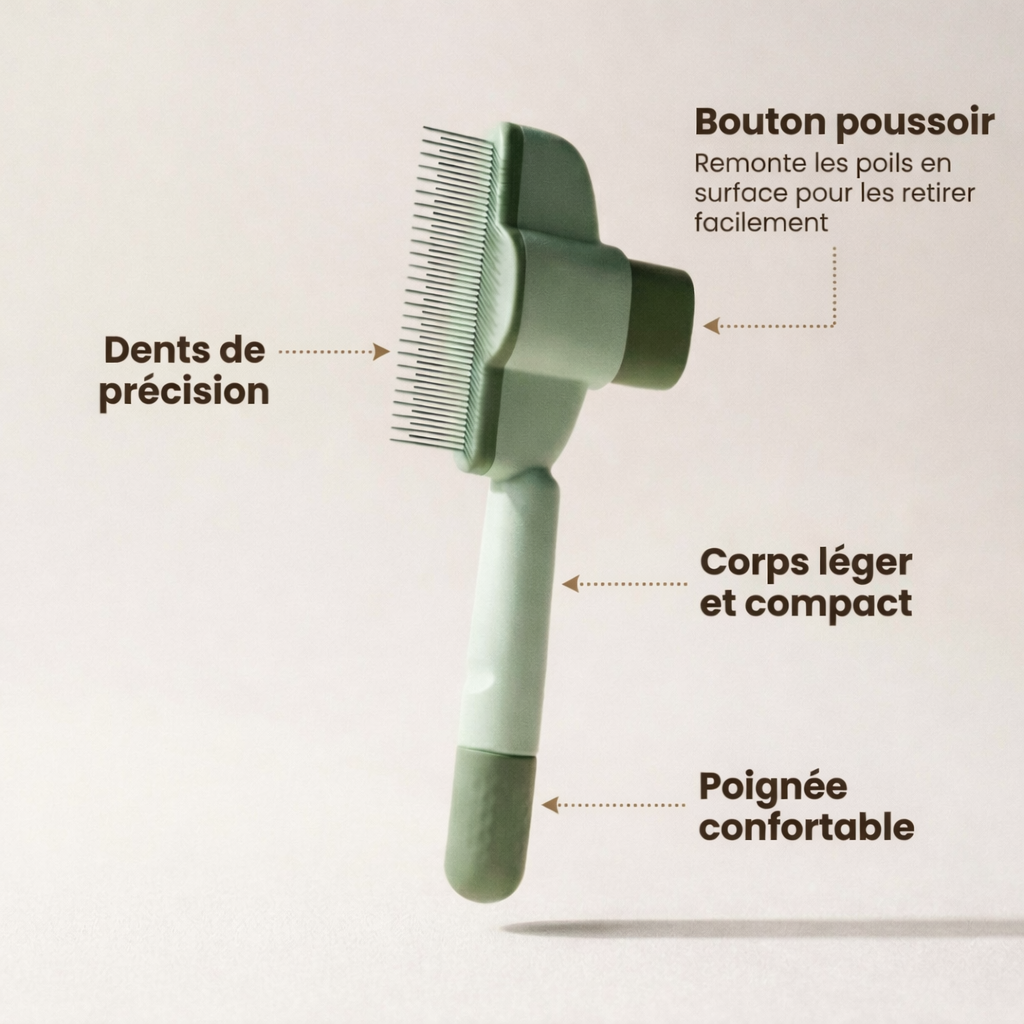 Peigne Toilettage Chien Chat – Retire les Poils Morts en Douceur