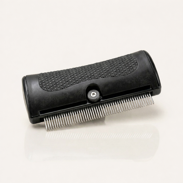 Brosse chien démêlante double rangée dents inox - Atelier Des Poils