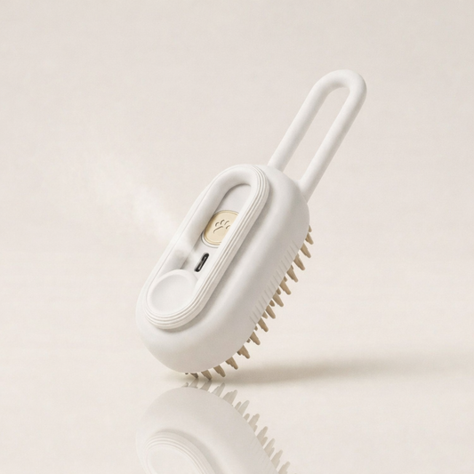 Brosse vapeur animaux blanche rechargeable USB - Atelier Des Poils