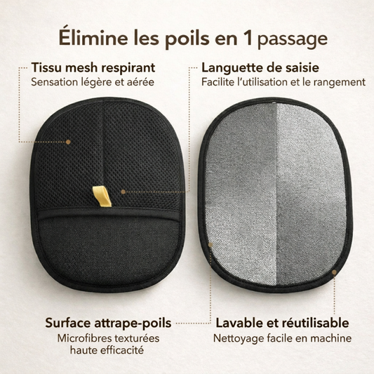 Gant Anti-Poils Chien Chat – Enlève les Poils Canapé Vêtements Tapis