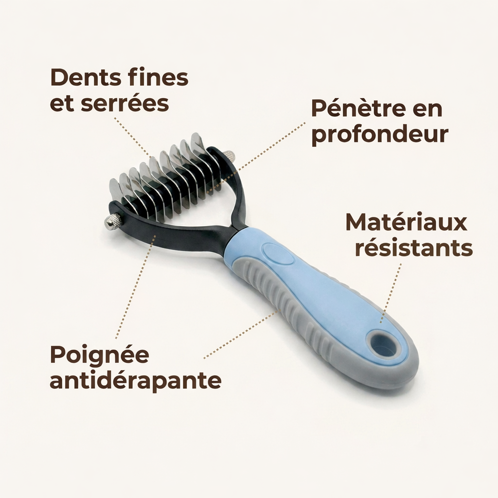 Peigne Démêlant Chien Chat – Élimine les Nœuds Sans Douleur